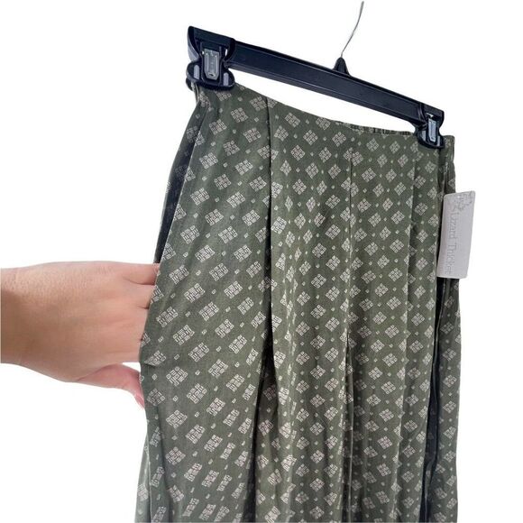 Lizard Thicket Green Wide Split Leg High Rise Bohemian Pants Womens Size S NEW - Picture 5 of 8